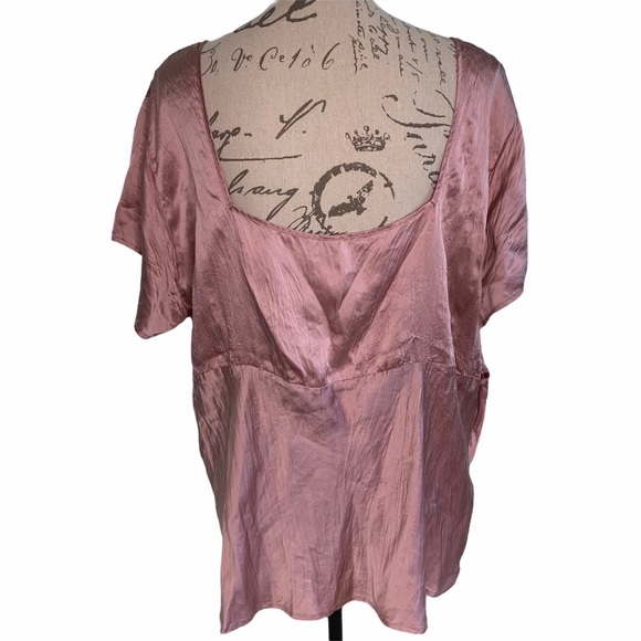 Seven7 Silk Top Plus Size 22/24 Pink With Green - Picture 6 of 10